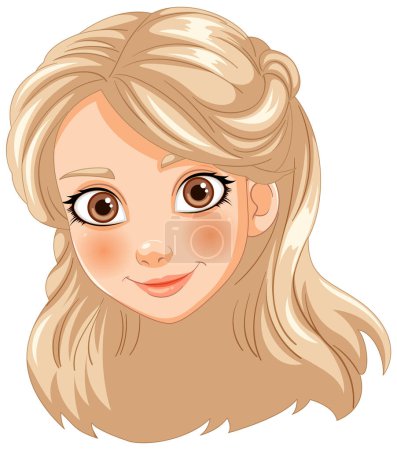 Ilustración de Ilustración de una joven rubia alegre - Imagen libre de derechos