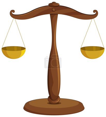 Vector illustration of a traditional justice scale