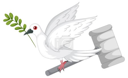 White dove carrying an olive branch, symbolizing peace