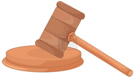 Cartoon-style vector of a judge's gavel on white