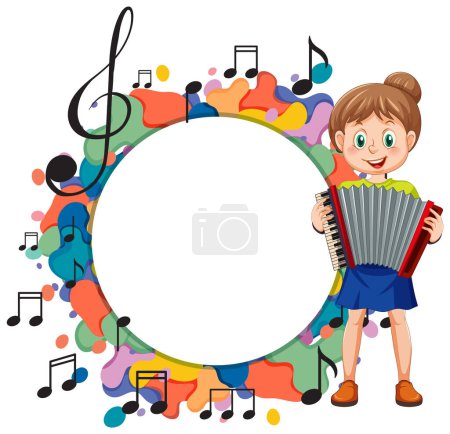 Téléchargez les illustrations : Illustration colorée d'enfants jouant d'instruments de musique - en licence libre de droit