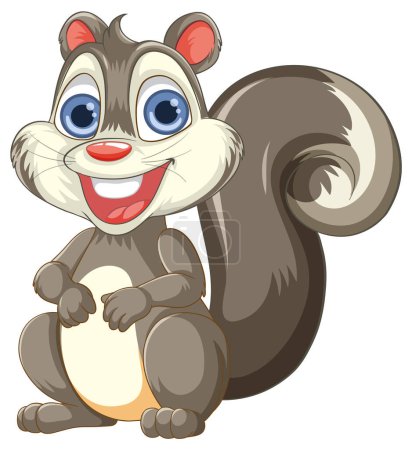 Téléchargez les illustrations : Illustration vectorielle d'un écureuil mignon et souriant - en licence libre de droit