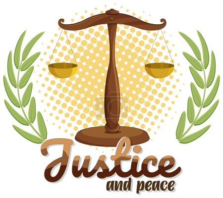 Illustration for Scales of justice with olive branches on sides - Royalty Free Image