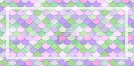 Illustration for Pastel scales pattern with a decorative border - Royalty Free Image