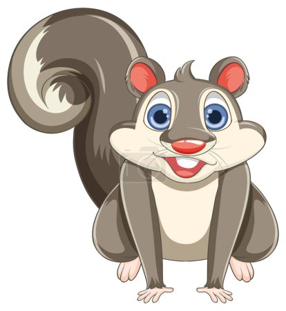 Téléchargez les illustrations : Illustration vectorielle d'un écureuil heureux et mignon - en licence libre de droit