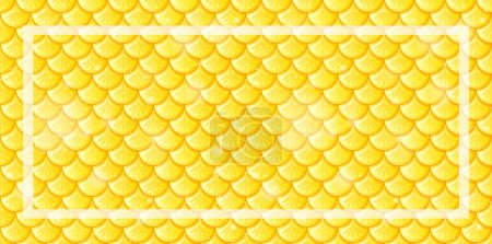 Ilustración de Diseño de escamas amarillo brillante con borde decorativo - Imagen libre de derechos