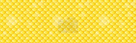 Ilustración de Escamas amarillas brillantes que forman una textura sin costuras - Imagen libre de derechos