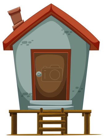 Illustration for A small house with a chimney - Royalty Free Image