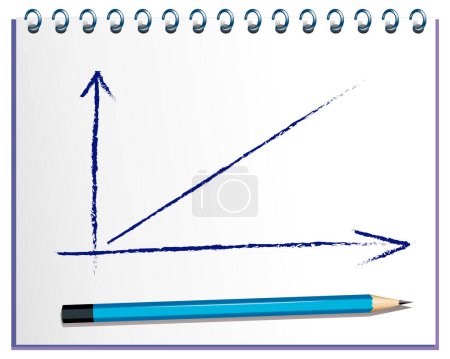 Graph with upward trend and pencil