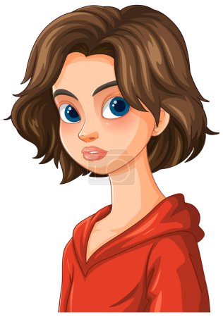 Illustration of a girl with short hair