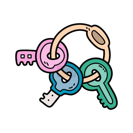 Photo for Vector icon illustration of doodle baby keys rattle - Royalty Free Image