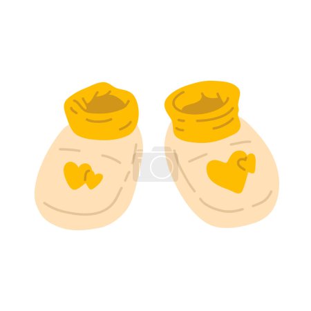 Photo for Vector illustration of cute baby doodle slippers for digital stamp,greeting card,sticker,icon,design - Royalty Free Image