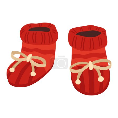 Photo for Vector illustration of cute knitted doodle slippers for digital stamp,greeting card,sticker,icon,design - Royalty Free Image