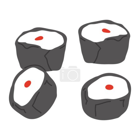 Photo for Vector illustration set of cute  doodle asian food nian gao for print ,design, greeting card,sticker,icon - Royalty Free Image