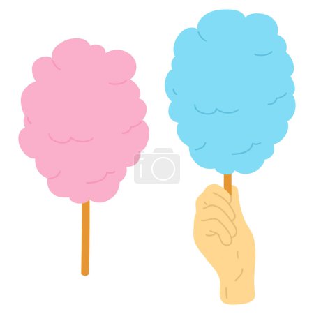 Photo for Vector illustration of cute  doodle asian food candy cotton for print ,design, greeting card,sticker,icon - Royalty Free Image
