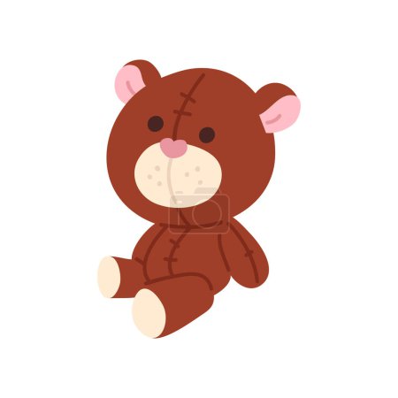 Photo for Vector illustration of cute doodle teddy bear for digital stamp,greeting card,sticker,icon,design - Royalty Free Image