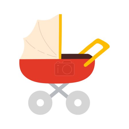 Photo for Vector illustration of cute doodle pram for digital stamp,greeting card,sticker,icon,design - Royalty Free Image