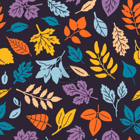 Photo for Vector seamless background pattern with autumn leaves silhouettes for surface pattern design - Royalty Free Image