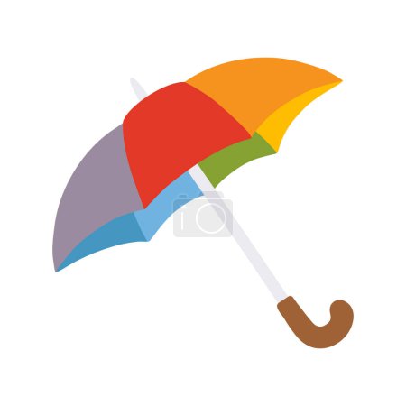 Photo for Vector illustration of autumn print with cute doodle rainbow umbrella - Royalty Free Image