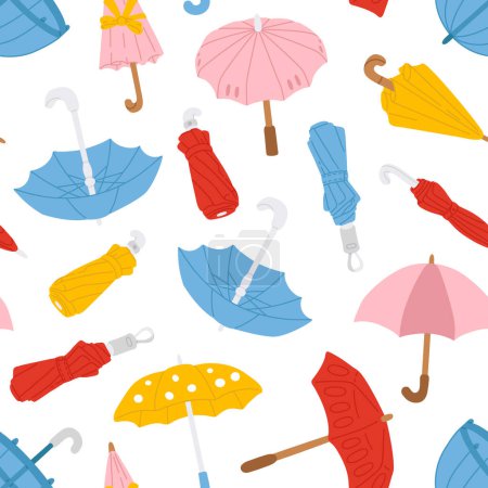 Photo for Vector seamless background pattern with cartoon umbrellas for surface pattern design - Royalty Free Image