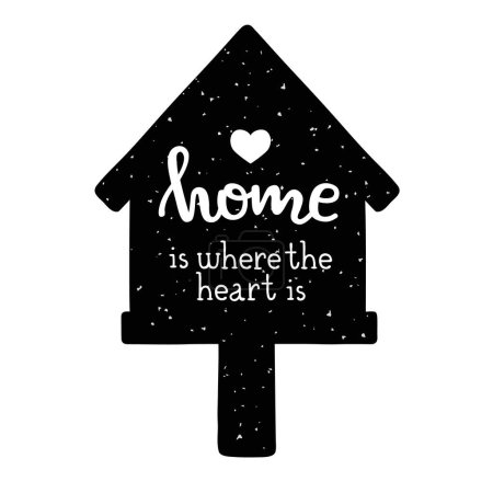 Photo for Vector illustration of home print with cute doodle bird house and lettering - Royalty Free Image