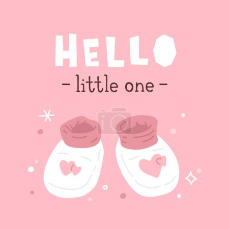 Photo for A pink vector background with the word hello little one on it - Royalty Free Image