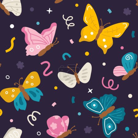 Photo for Vector seamless background pattern with butterflies for surface pattern design - Royalty Free Image