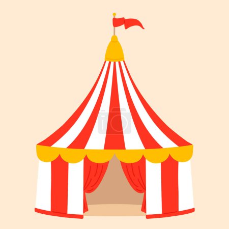 Photo for Vector illustration cute doodle circus tent for digital stamp,greeting card,sticker,icon,design - Royalty Free Image