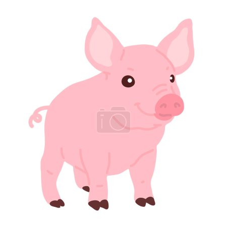 Photo for Vector illustration cute doodle pig for digital stamp,greeting card,sticker,icon,design - Royalty Free Image