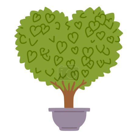 Photo for Vector illustration cute doodle love tree for digital stamp,greeting card,sticker,icon, design - Royalty Free Image