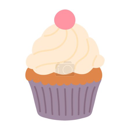 Photo for Vector illustration cute doodle cupcake for digital stamp,greeting card,sticker,icon, design - Royalty Free Image