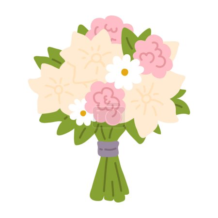 Photo for Vector illustration of cute doodle wedding bouquet  for digital stamp,greeting card,sticker,icon,design - Royalty Free Image