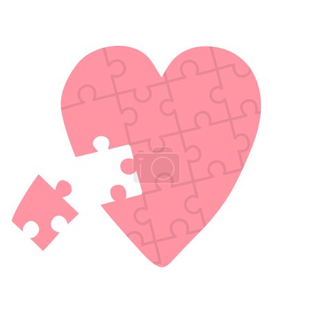 Photo for Vector illustration cute doodle puzzle heart for digital stamp,greeting card,sticker,icon, design - Royalty Free Image