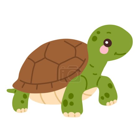Foto de Ilustración vectorial lindo garabato bebé tortuga para sello digital, tarjeta de felicitación, pegatina, icono, diseño - Imagen libre de derechos