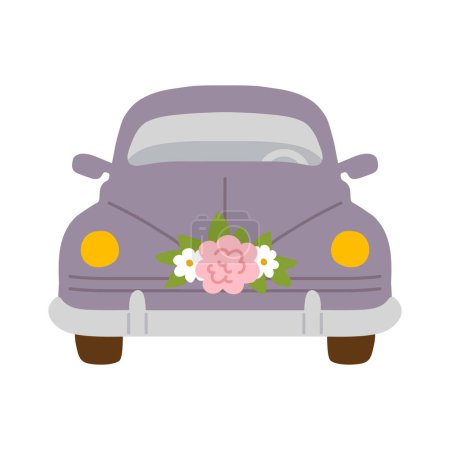 Photo for Vector illustration of cute doodle wedding car  for digital stamp,greeting card,sticker,icon,design - Royalty Free Image