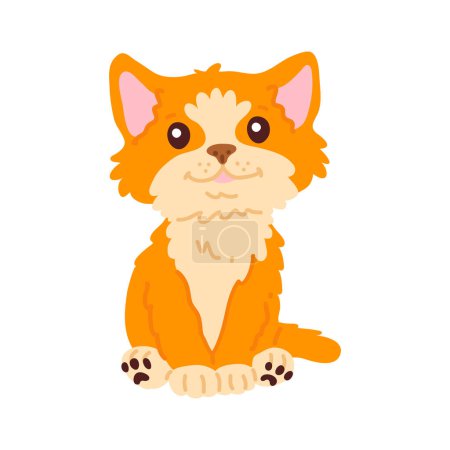Photo for Vector illustration cute doodle kitten for digital stamp,greeting card,sticker,icon,design - Royalty Free Image