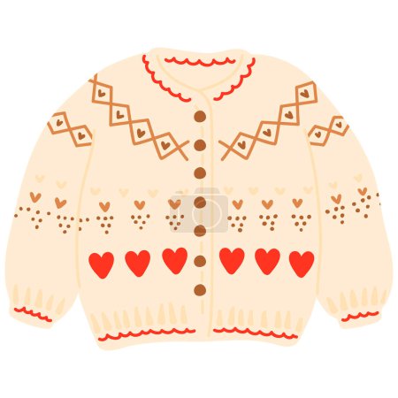 Foto de Vector ilustración lindo suéter doodle para sello digital, tarjeta de felicitación, pegatina, icono, diseño - Imagen libre de derechos