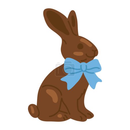 Foto de Ilustración vectorial lindo conejito de chocolate doodle para sello digital, tarjeta de felicitación, pegatina, icono, diseño - Imagen libre de derechos