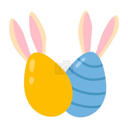 Photo for Vector illustration cute Easter eggs for digital stamp,greeting card,sticker,icon, design - Royalty Free Image