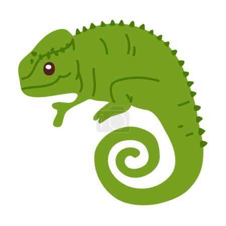 Foto de Vector ilustración lindo doodle bebé camaleón para sello digital, tarjeta de felicitación, pegatina, icono, diseño - Imagen libre de derechos