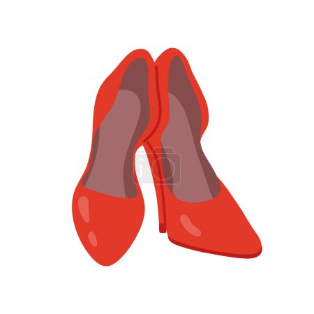 Téléchargez les illustrations : Illustration vectorielle chaussures femme mignonnes pour timbre numérique, carte de vœux, autocollant, icône, design - en licence libre de droit