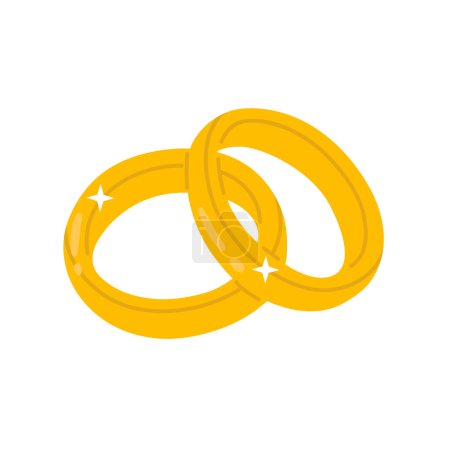 Foto de Ilustración vectorial anillos de boda dorados para sello digital, tarjeta de felicitación, pegatina, icono, diseño - Imagen libre de derechos