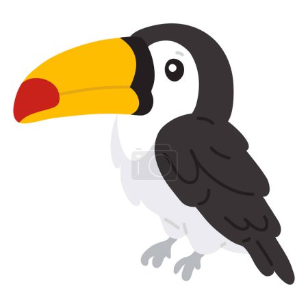 Foto de Vector ilustración lindo doodle toucan para sello digital, tarjeta de felicitación, pegatina, icono, diseño - Imagen libre de derechos