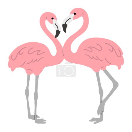 Photo for Vector illustration cute cartoon doodle flamingo couple for greeting card,sticker,icon - Royalty Free Image