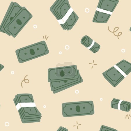 Photo for Vector seamless background pattern with money for surface pattern design - Royalty Free Image