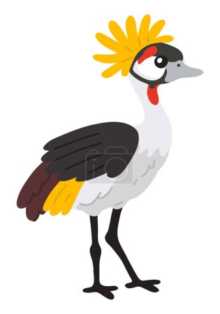 Photo for Vector illustration cute doodle crowned crane for digital stamp,greeting card,sticker,icon,design - Royalty Free Image