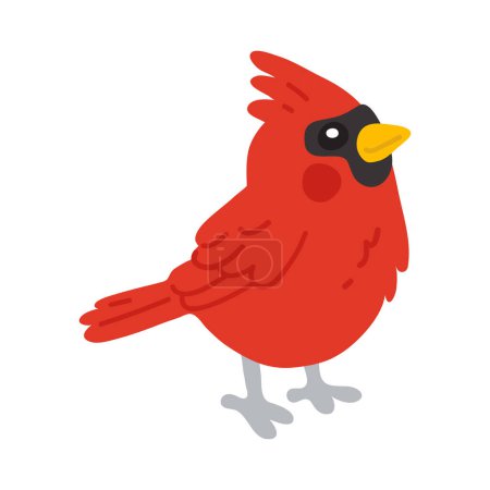 Photo for Vector illustration cute doodle red cardinal for digital stamp,greeting card,sticker,icon, design - Royalty Free Image