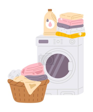 Photo for Vector illustration doodle tools for laundry for digital stamp,greeting card,sticker,icon, design - Royalty Free Image