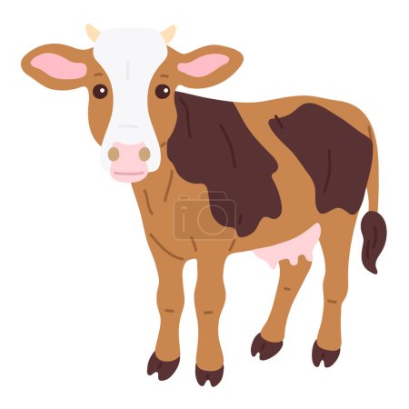 Photo for Vector illustration cute doodle cow for digital stamp,greeting card,sticker,icon,design - Royalty Free Image