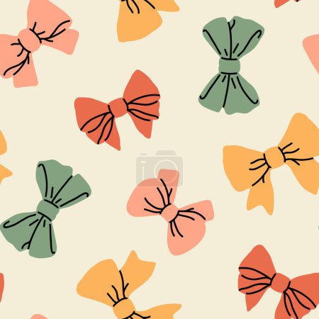 Photo for Vector seamless background pattern with retro bows  for surface pattern design - Royalty Free Image